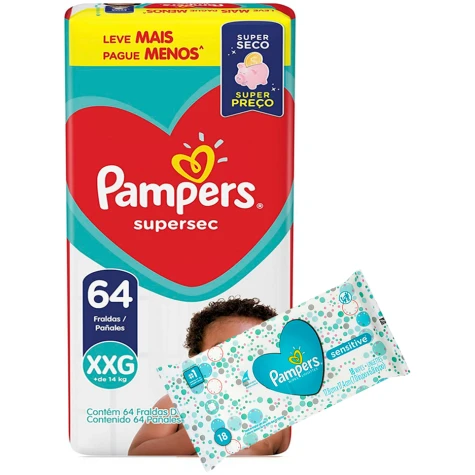 Pampers supersec XXGx64 + Toalla