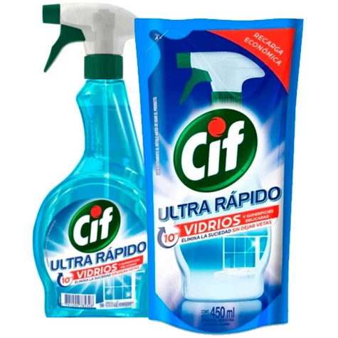 CIF VIDRIOS GATILLO 500ML + DP 450ML