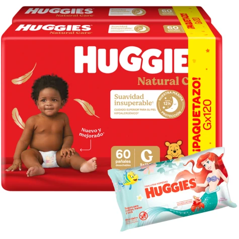 Huggies Supreme Care Pack Ahorro Gx120 + toalla de regalo !