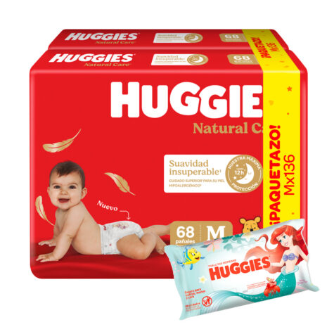 Huggies Supreme Care Pack Ahorro Mx136 + toalla de regalo !
