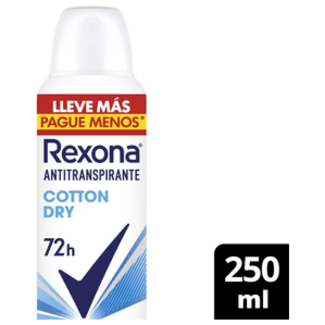 REXONA AEROSOL JIRAFA COTTON 250ML 72HS