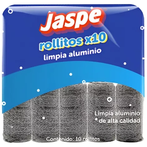 ESPONJA JASPE ALUMINIO 10 ROLLITOS