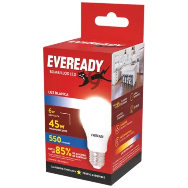 LAMPARA LED EVEREADY 6W LUZ FRIA