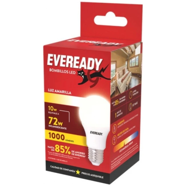 LAMPARA LED EVEREADY 10W LUZ CALIDA