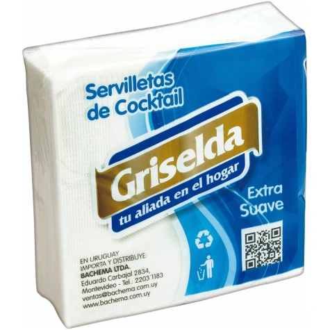 SERVILLETAS COCKTAIL GRISELDA X 50 23X23CM