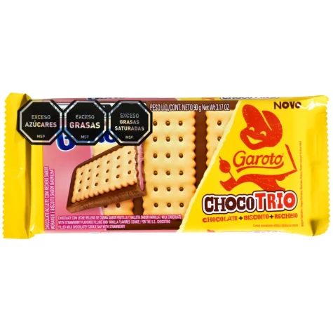 TABLETA CHOCOLATE GAROTO CHOCO TRIO 90 G