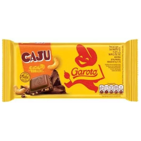 CHOCOLATE GAROTO CASTAÑAS DE CAJU 80 GRS.