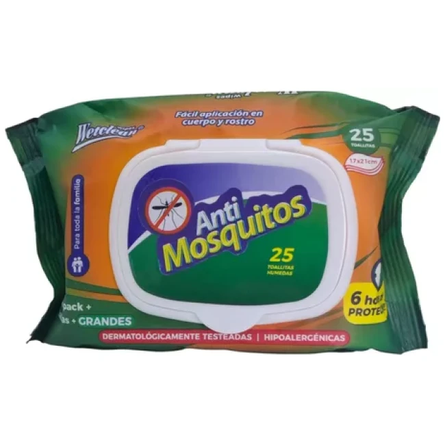 WETCLEAN TOALLITAS HUMEDAS ANTIMOSQUITOS X25