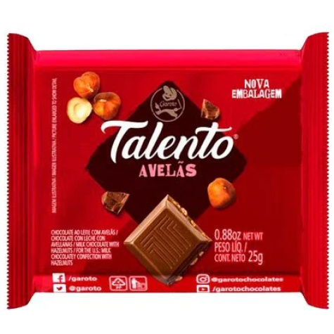 CHOCOLATE GAROTO MINI TALENTO TALENTO CON AVELLANAS 25GR.