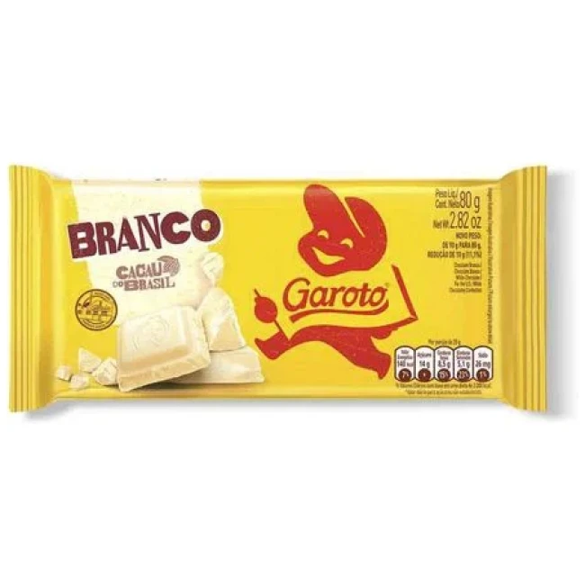 CHOCOLATE GAROTO BLANCO 80 GRS.