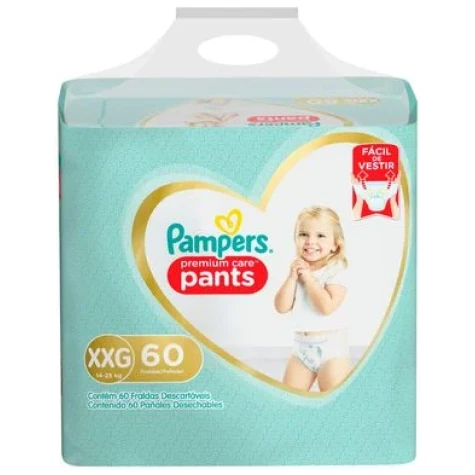 PAÑALES PAMPERS PANTS PREMIUM CARE XXGX60