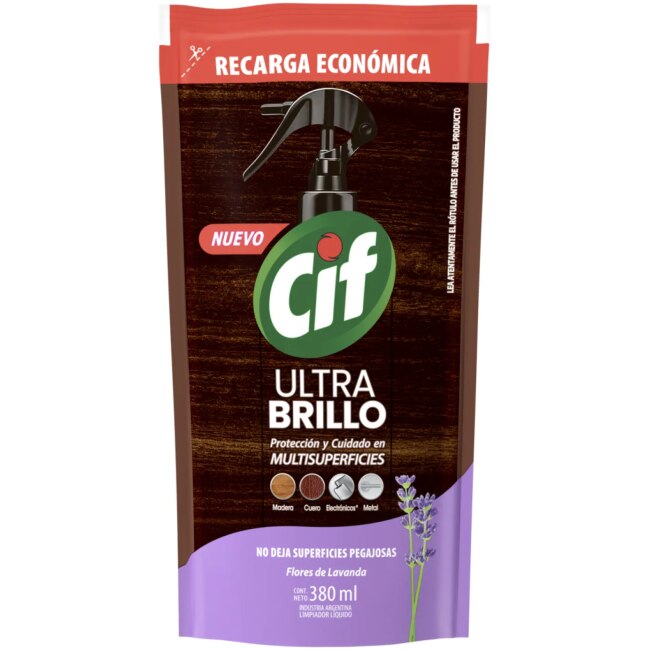 CIF ULTRA BRILLO LAVANDA DOY PACK 380ML