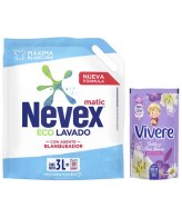 NEVEX JABON ROPA 3LT + SUAVIZANTE VIVERE 900ML